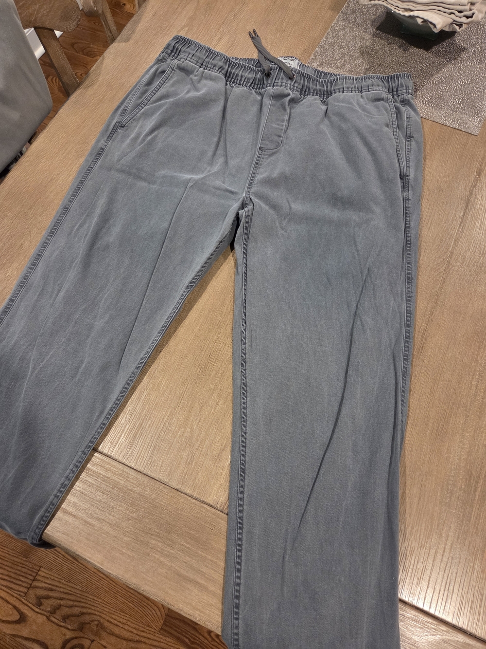 Linksoul Men's Drawstring Chinos in Washed Gray-Blue
